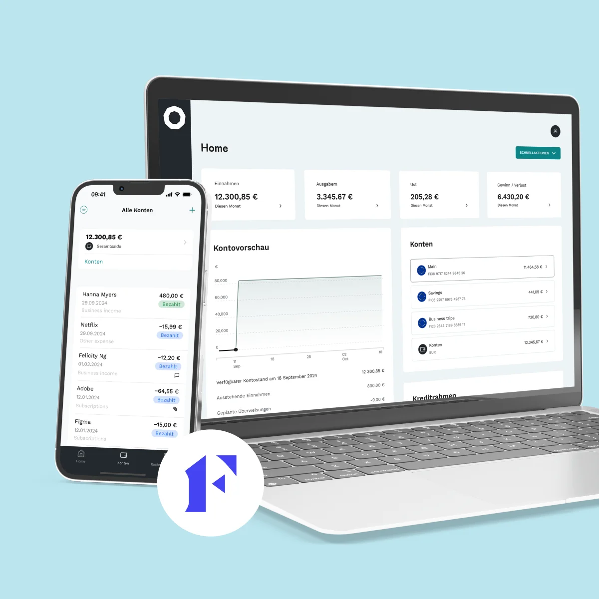 Holvi und Fideus Dashboard – Geschäftskonto für Holdings